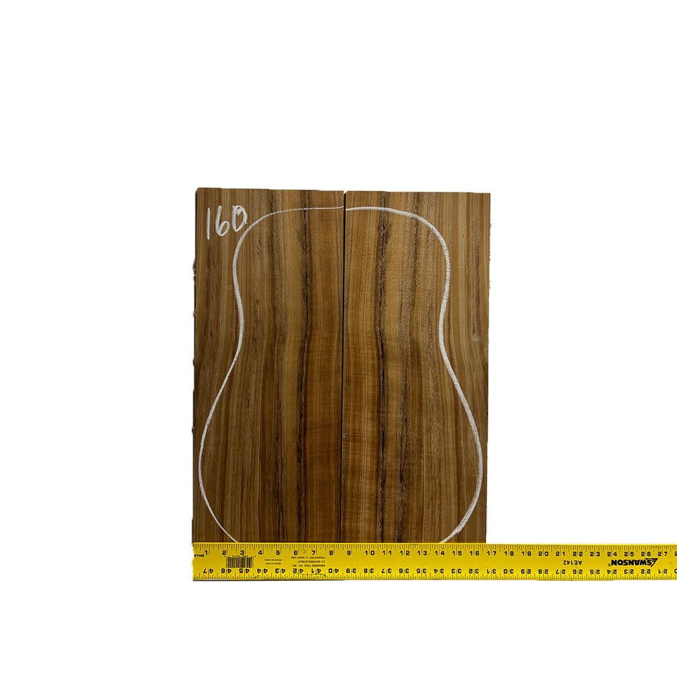 Flame Hawaiian Koa Dreadnought AAA Grade Guitar Back & Side Set #160