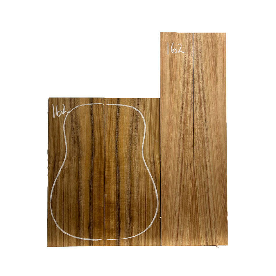 Flame Hawaiian Koa Dreadnought AAA Grade Guitar Back & Side Set #162