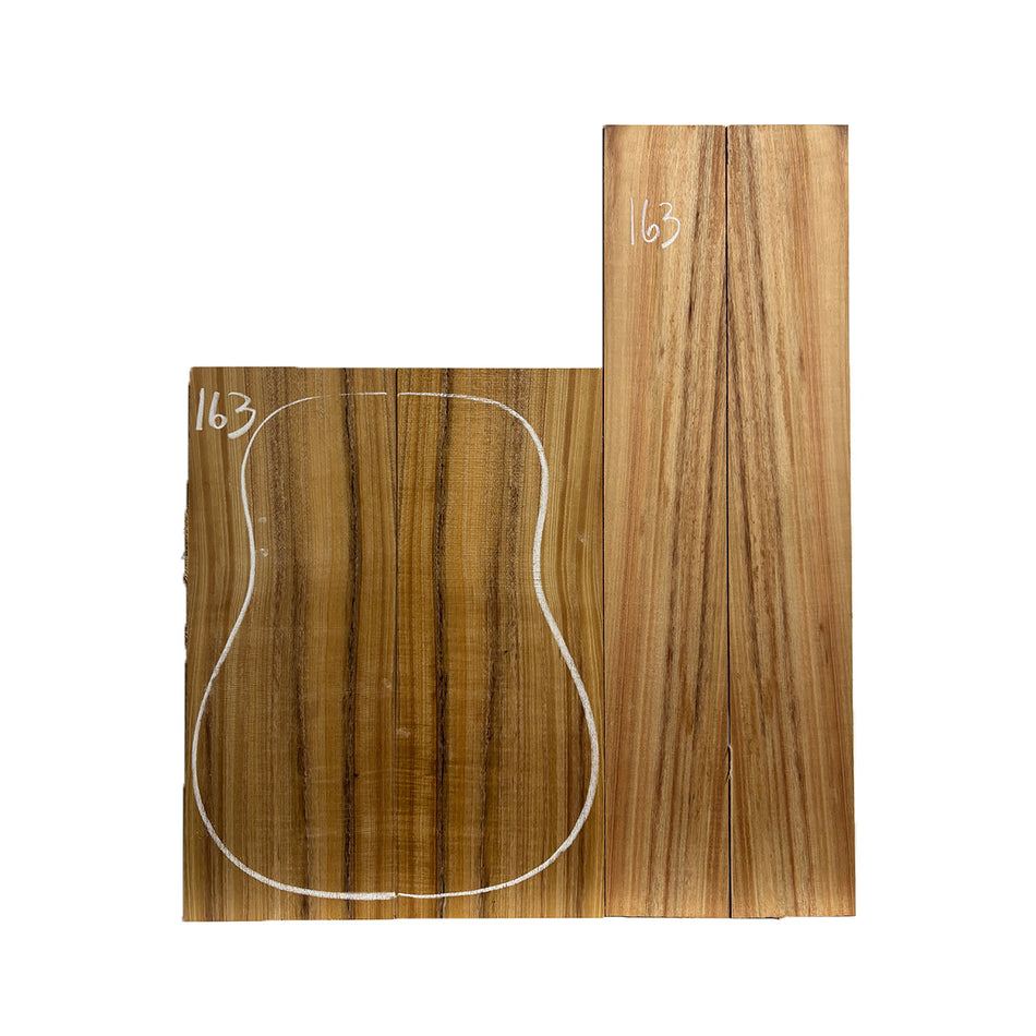 Flame Hawaiian Koa Dreadnought AAA Grade Guitar Back & Side Set #163