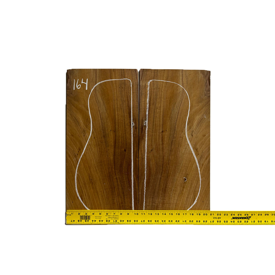 Flame Hawaiian Koa Dreadnought AAA Grade Guitar Back & Side Set #164