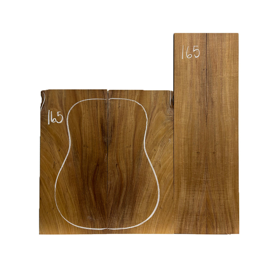 Flame Hawaiian Koa Dreadnought AAA Grade Guitar Back & Side Set #165