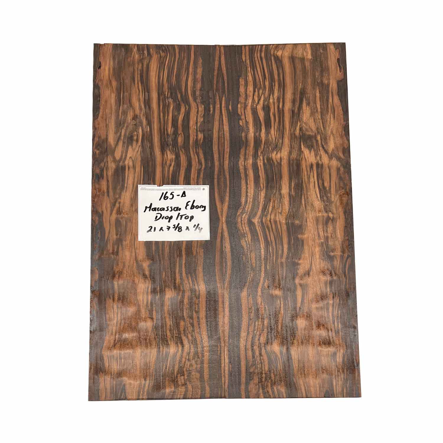 Macassar Ebony Drop Top 21" x 7-5/8" x 1/4" #165-A - Exotic Wood Zone 