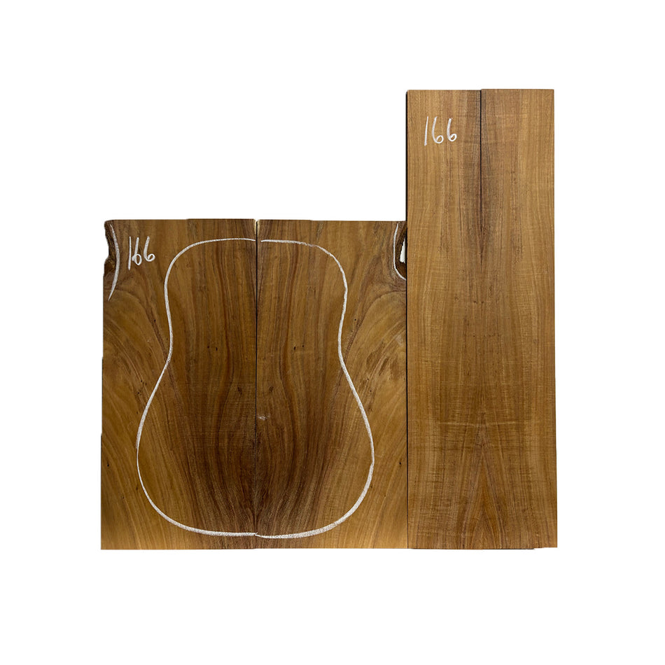 Flame Hawaiian Koa Dreadnought AAA Grade Guitar Back & Side Set #166