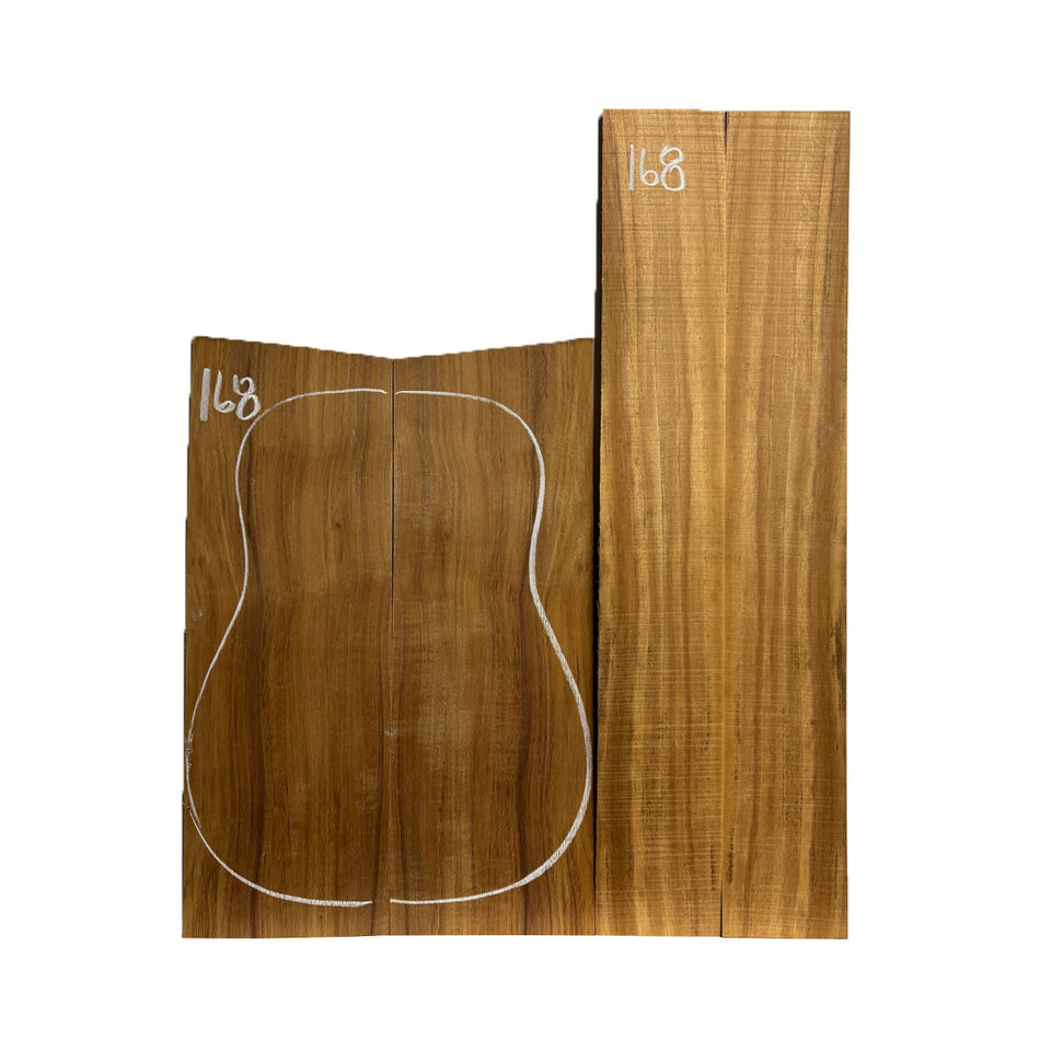 Flame Hawaiian Koa Dreadnought AAA Grade Guitar Back & Side Set #168