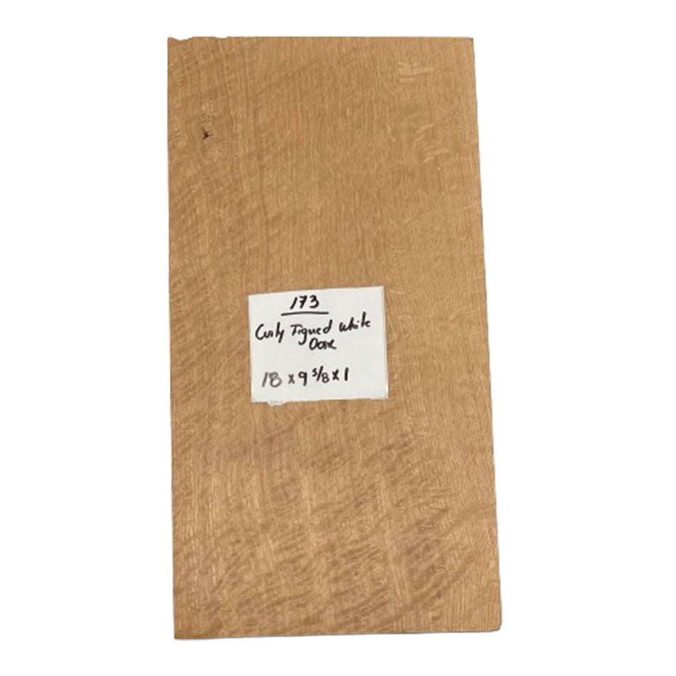 Curly Figured White Oak Lumber 18" x 9-5/8" x 1" #173