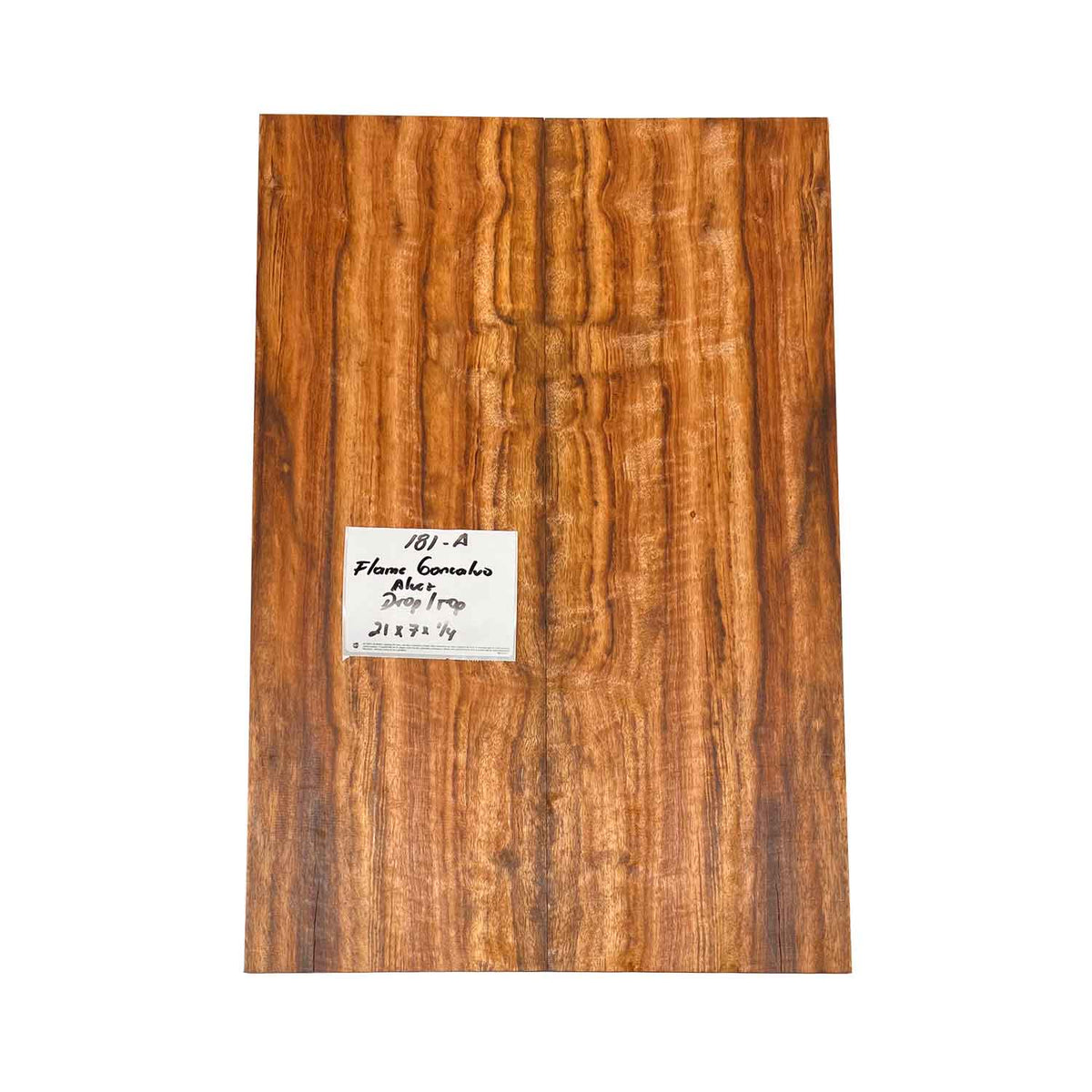 Flame Goncalo Alves  Drop Top 21" x 7" x 1/4" #181-A - Exotic Wood Zone 