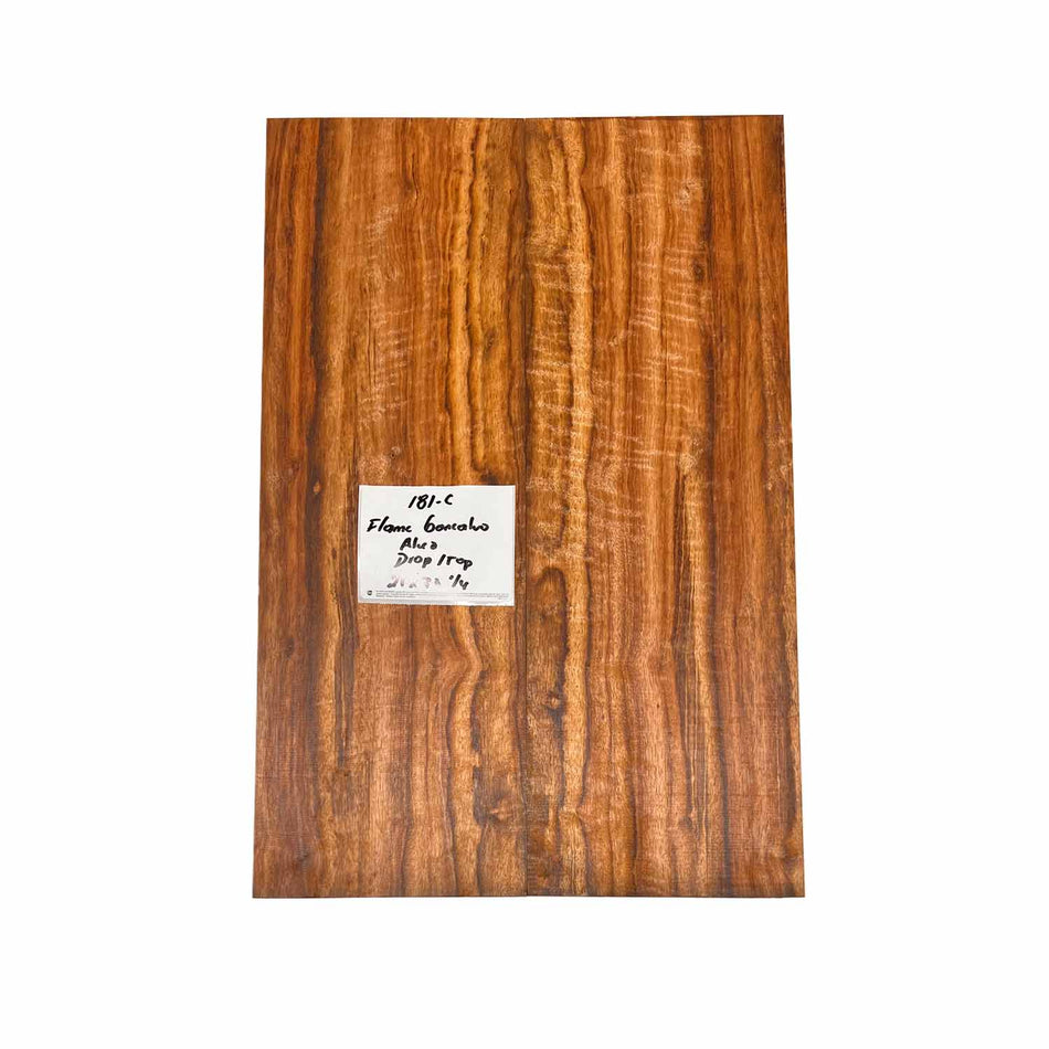 Flame Goncalo Alves  Drop Top 21" x 7" x 1/4" #181-C - Exotic Wood Zone 