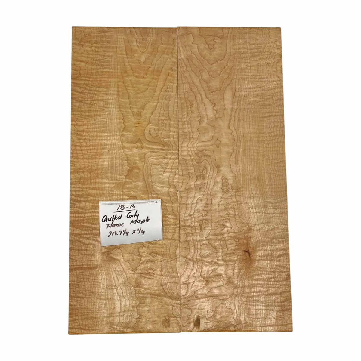 Quilted Curly Hard Maple Drop Top 21" x 7-1/4" x 1/4" #18 - B - Exotic Wood Zone 