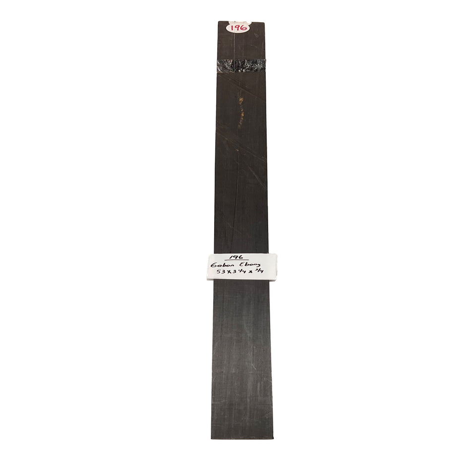 Gaboon Ebony Lumber 53" x 3-1/4" x 3/4" #196 - Exotic Wood Zone 