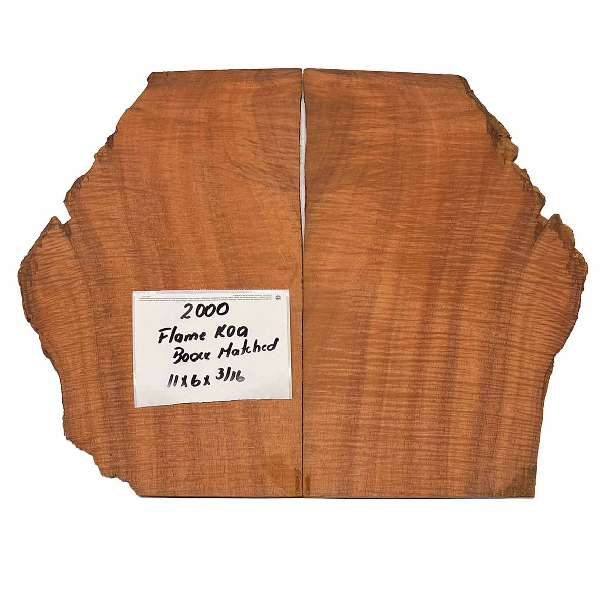 Flame Koa Bookmatched Burl 11" x 6" x 3/16" #2000 - Exotic Wood Zone 