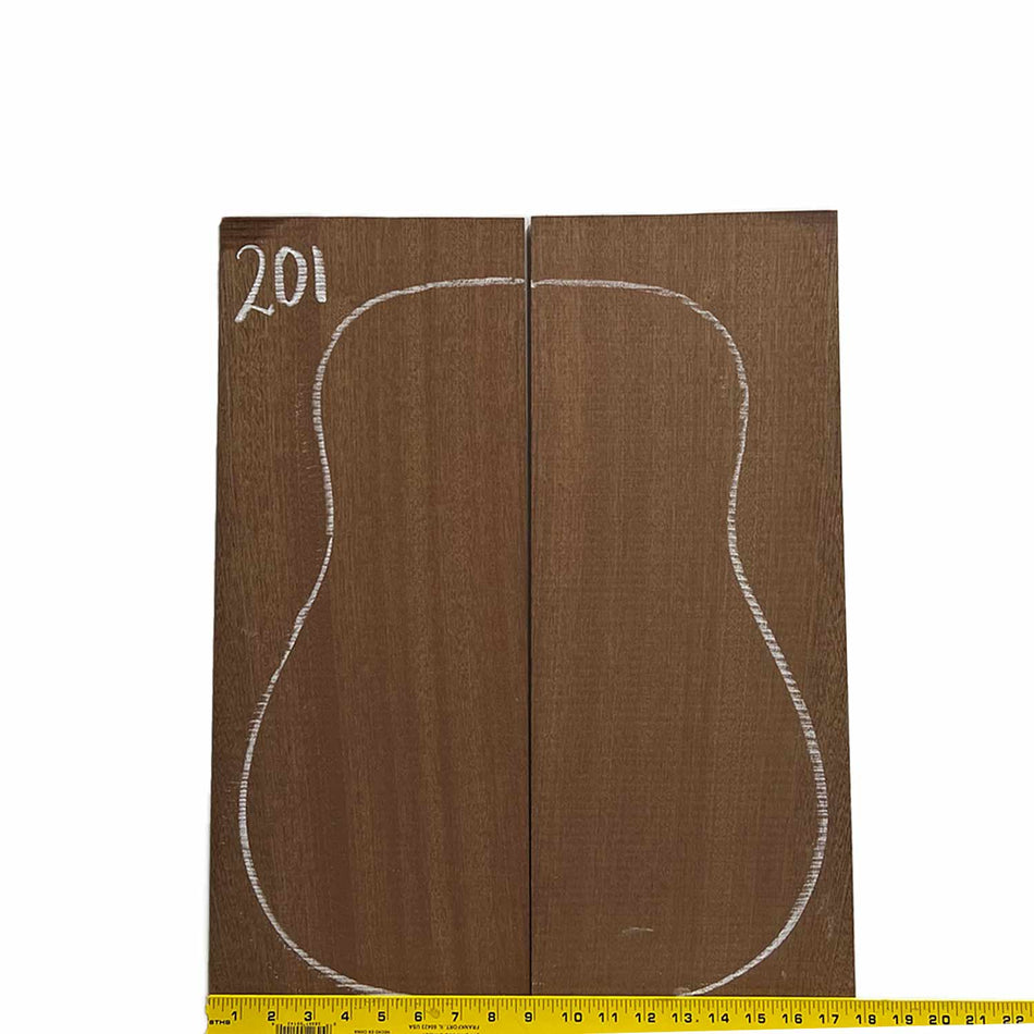 Sapele Dreadnought Guitar Back and Side Set #201 - Exotic Wood Zone Guitar Sets