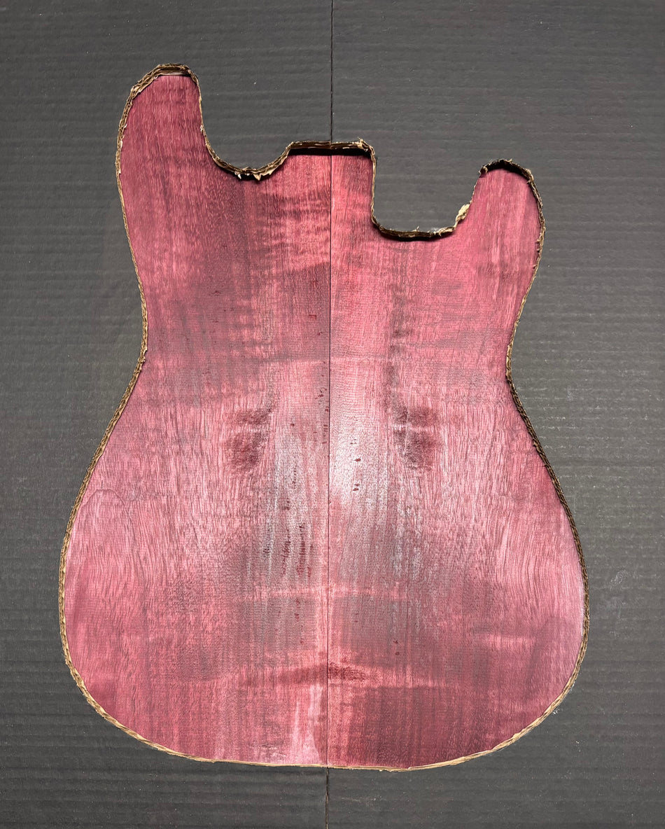 Flame Purpleheart Bookmatched Guitar Drop Top 21-1/4" x 7-1/8" x 3/8" #201