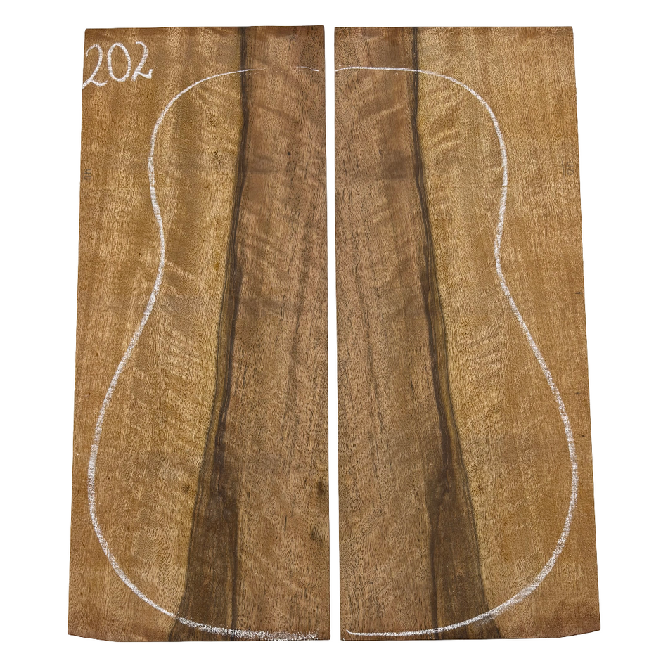 Flame Chocolate Mango Dreadnought Guitar Back Set #202