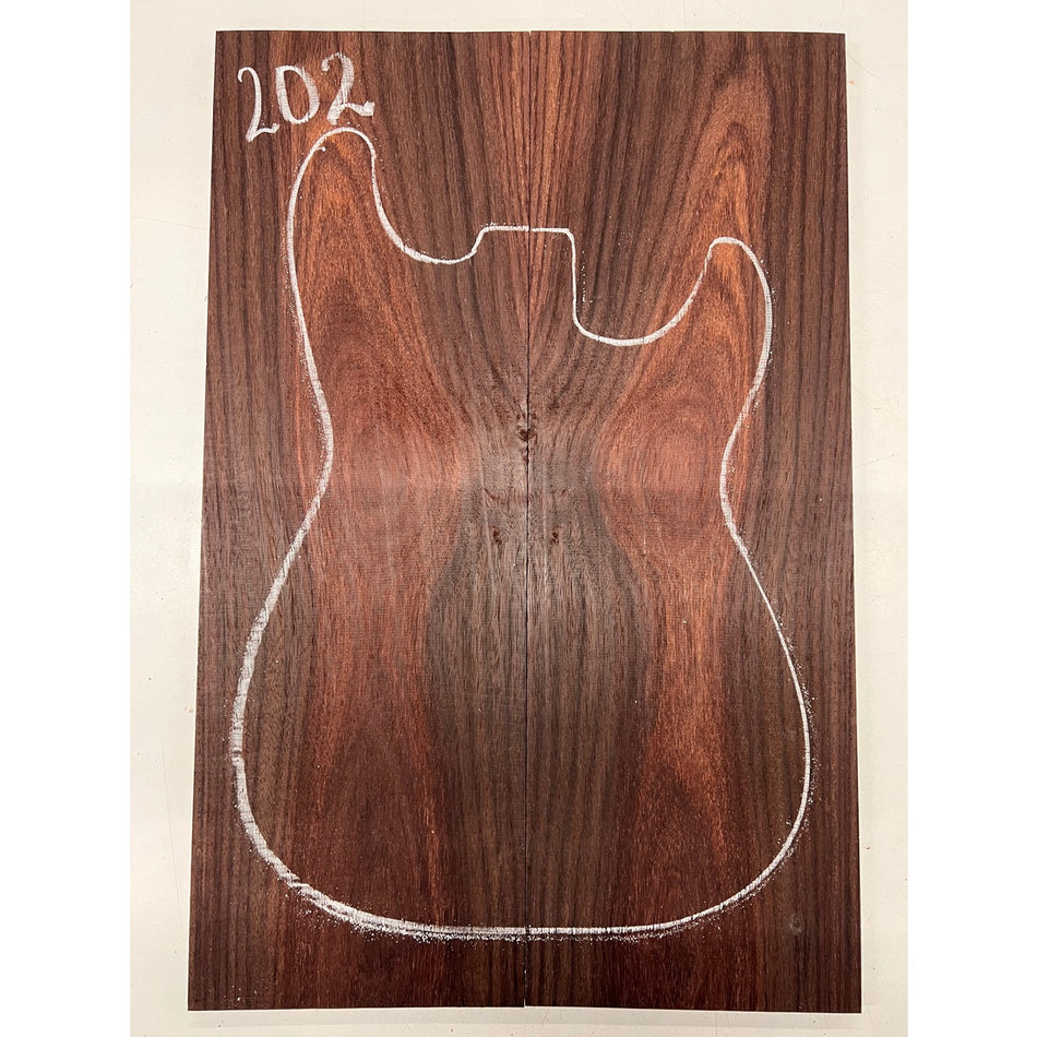 East Indian Rosewood Electric Guitar Drop Top | Book Matched Sets  22" x 7-1/2" x 3/8"  #202 - Exotic Wood Zone - Buy online Across USA 