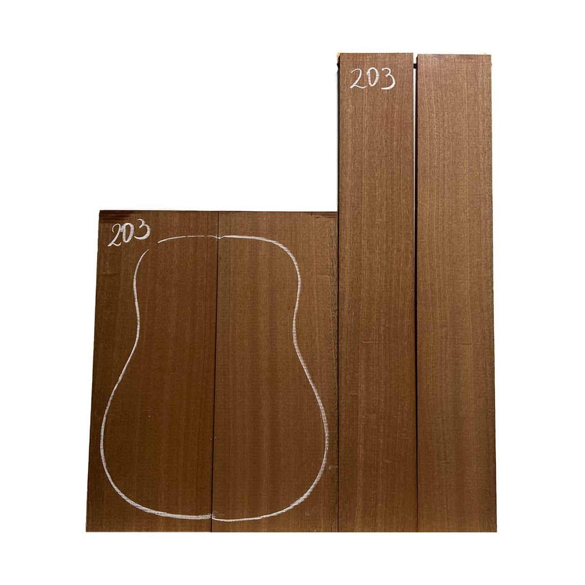 Sapele Dreadnought Guitar Back and Side Set #203 - Exotic Wood Zone Guitar Sets