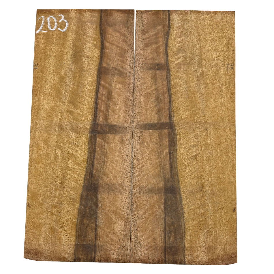 Flame Chocolate Mango Dreadnought Guitar Back Set #203