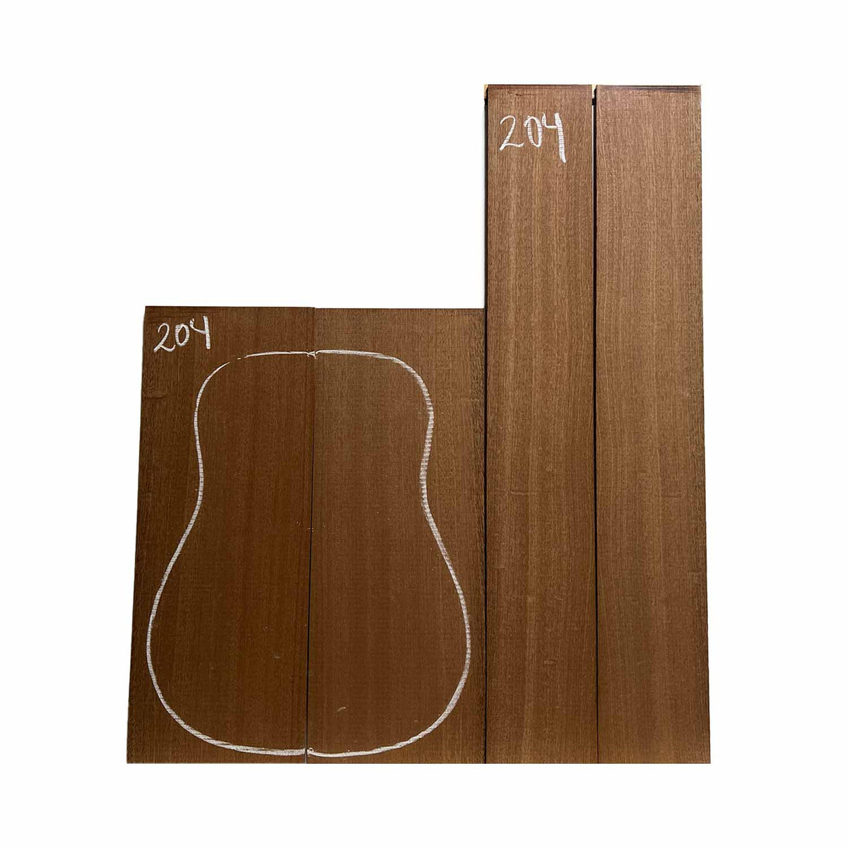 Sapele Dreadnought Guitar Back and Side Set #204 - Exotic Wood Zone Guitar Sets