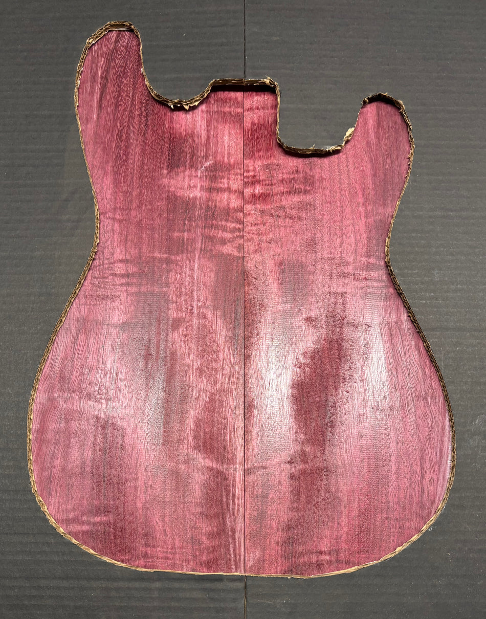Flame Purpleheart Bookmatched Guitar Drop Top 21-1/4" x 7-1/8" x 3/8" #204