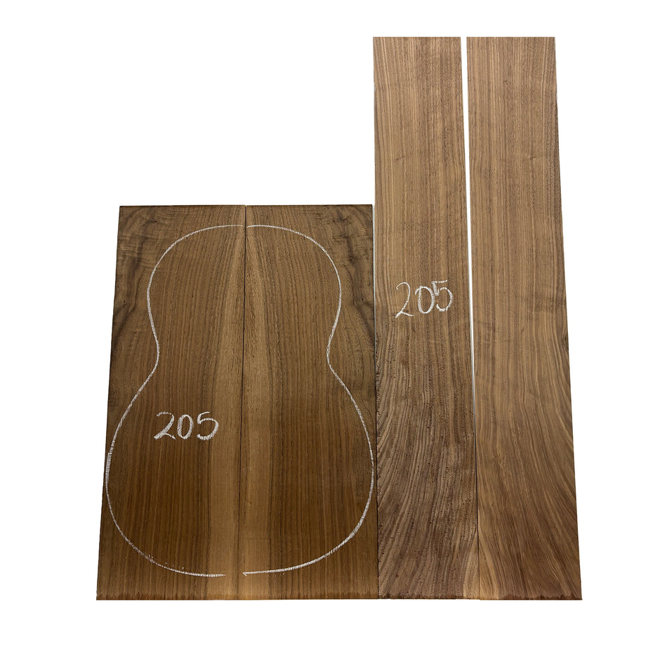 Black Walnut Classical BC Grade Guitar Back and Side Set #205