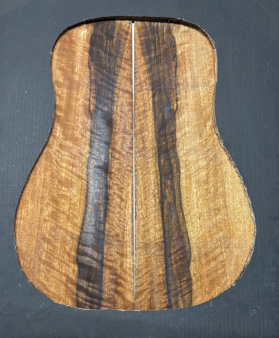 Flame Chocolate Mango Dreadnought Guitar Back Set #205