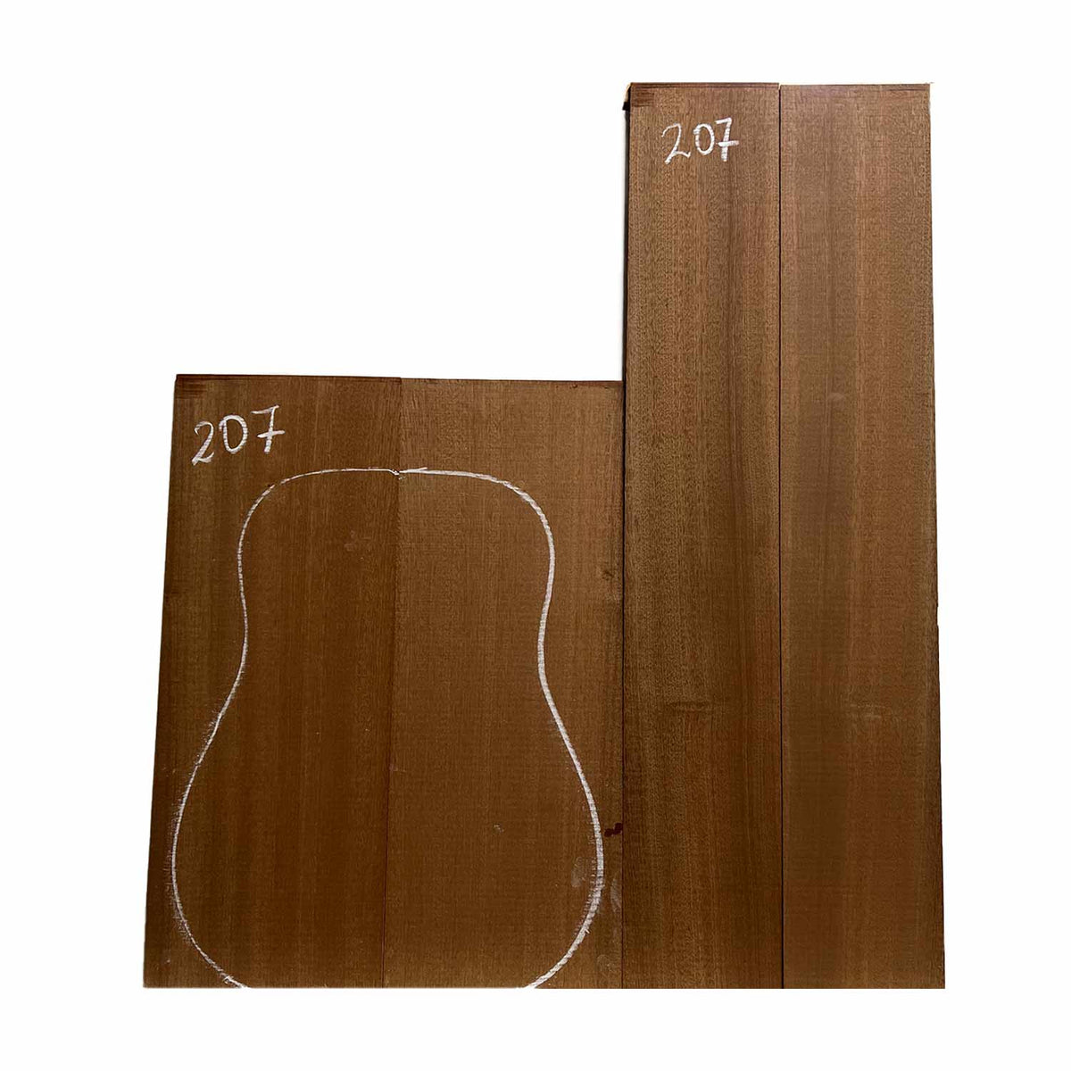 Sapele Dreadnought Guitar Back and Side Set #207 - Exotic Wood Zone Guitar Sets