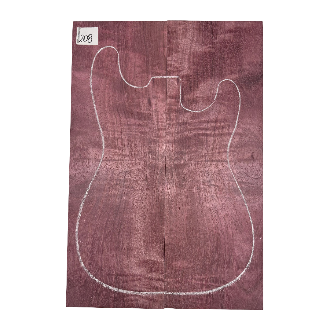 Flame Purpleheart Bookmatched Guitar Drop Tops 21-1/4" x 7-1/8" x 3/8" #209 Exotic Wood Zone 