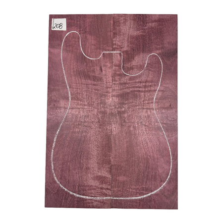 Flame Purpleheart Bookmatched Guitar Drop Tops 21-1/4" x 7-1/8" x 3/8" #209 Exotic Wood Zone 