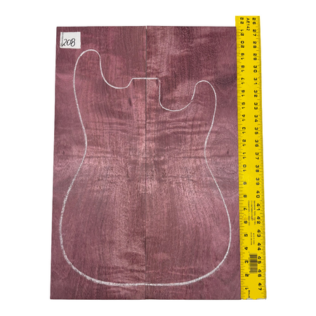 Flame Purpleheart Bookmatched Guitar Drop Tops 21-1/4" x 7-1/8" x 3/8" #209 Exotic Wood Zone 