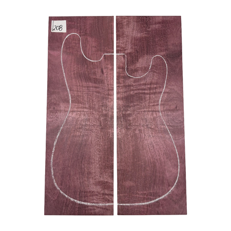 Flame Purpleheart Bookmatched Guitar Drop Tops 21-1/4" x 7-1/8" x 3/8" #209 Exotic Wood Zone 