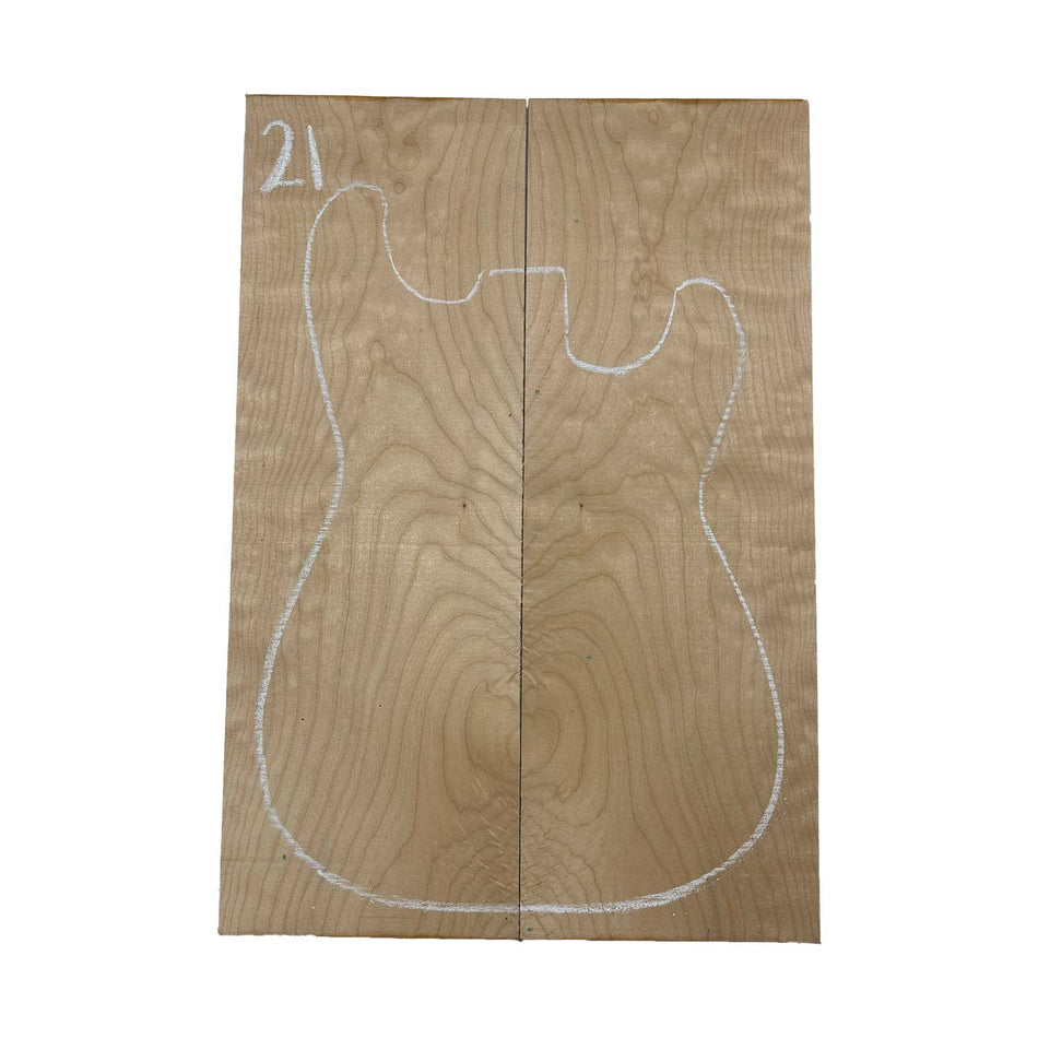 Ambrosia Maple Bookmatched Explorer Juego de tapa abatible para guitarra - 28" x 9" x 1/4"