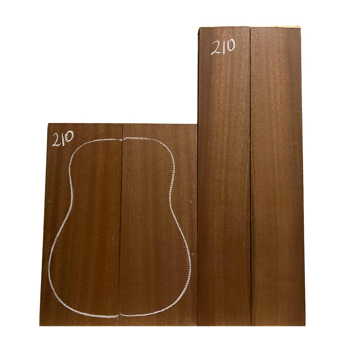 Sapele Dreadnought Guitar Back and Side Set #210 - Exotic Wood Zone Guitar Sets