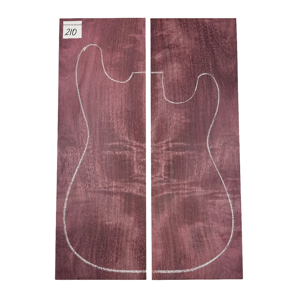 Flame Purpleheart Bookmatched Guitar Drop Top 21-1/4" x 7-1/8" x 3/8" #210