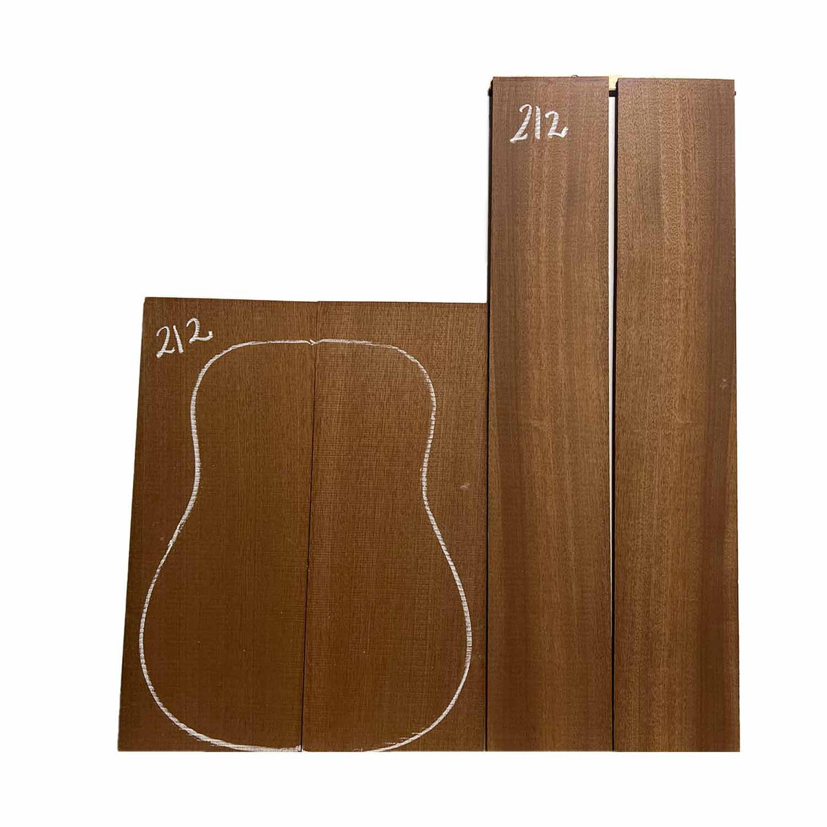 Sapele Dreadnought Guitar Back and Side Set #212 - Exotic Wood Zone Guitar Sets