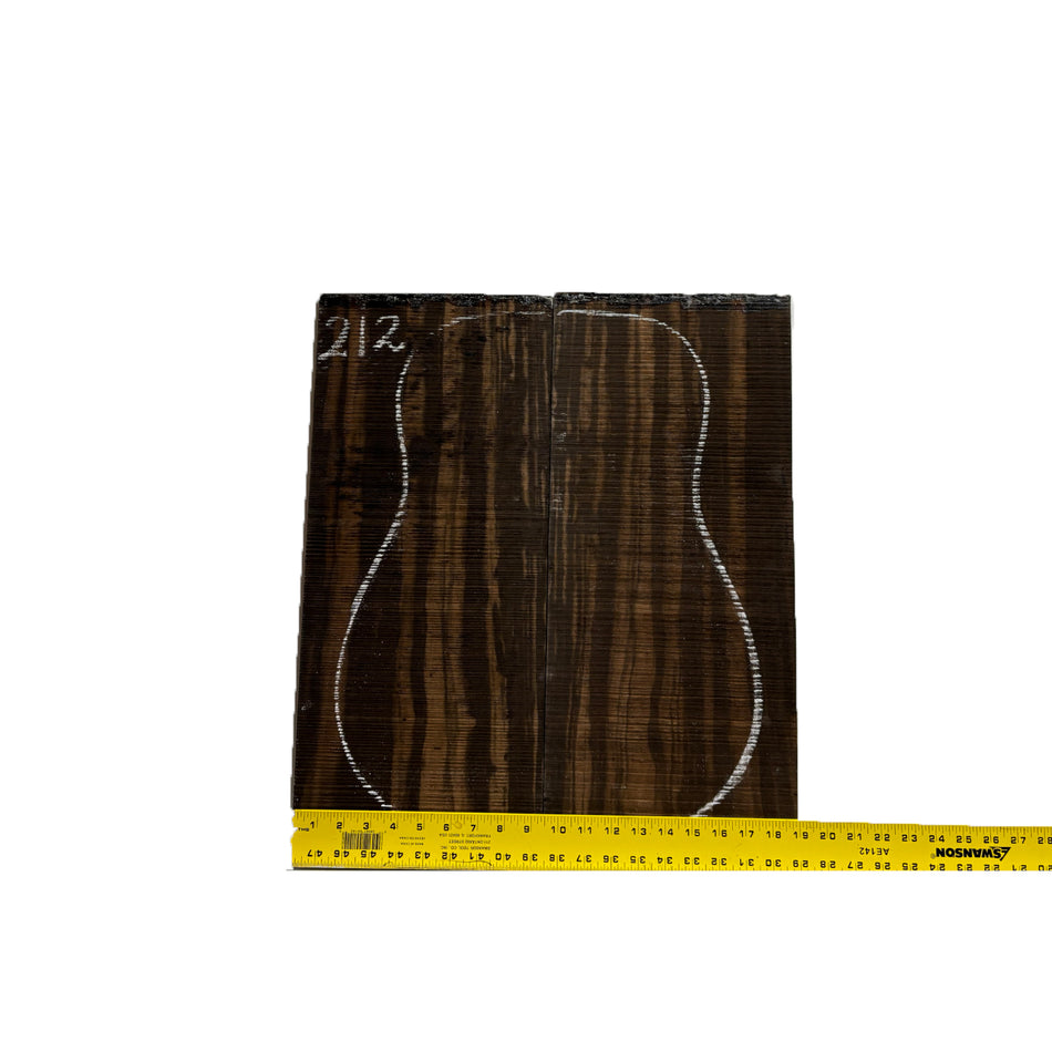 Macassar Ebony Dreadnought Guitar Back & Side Sets #212