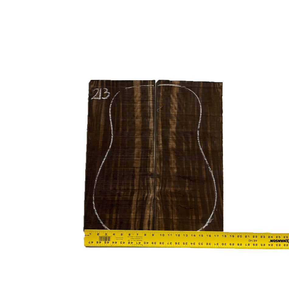 Macassar Ebony Dreadnought Guitar Back & Side Sets #213