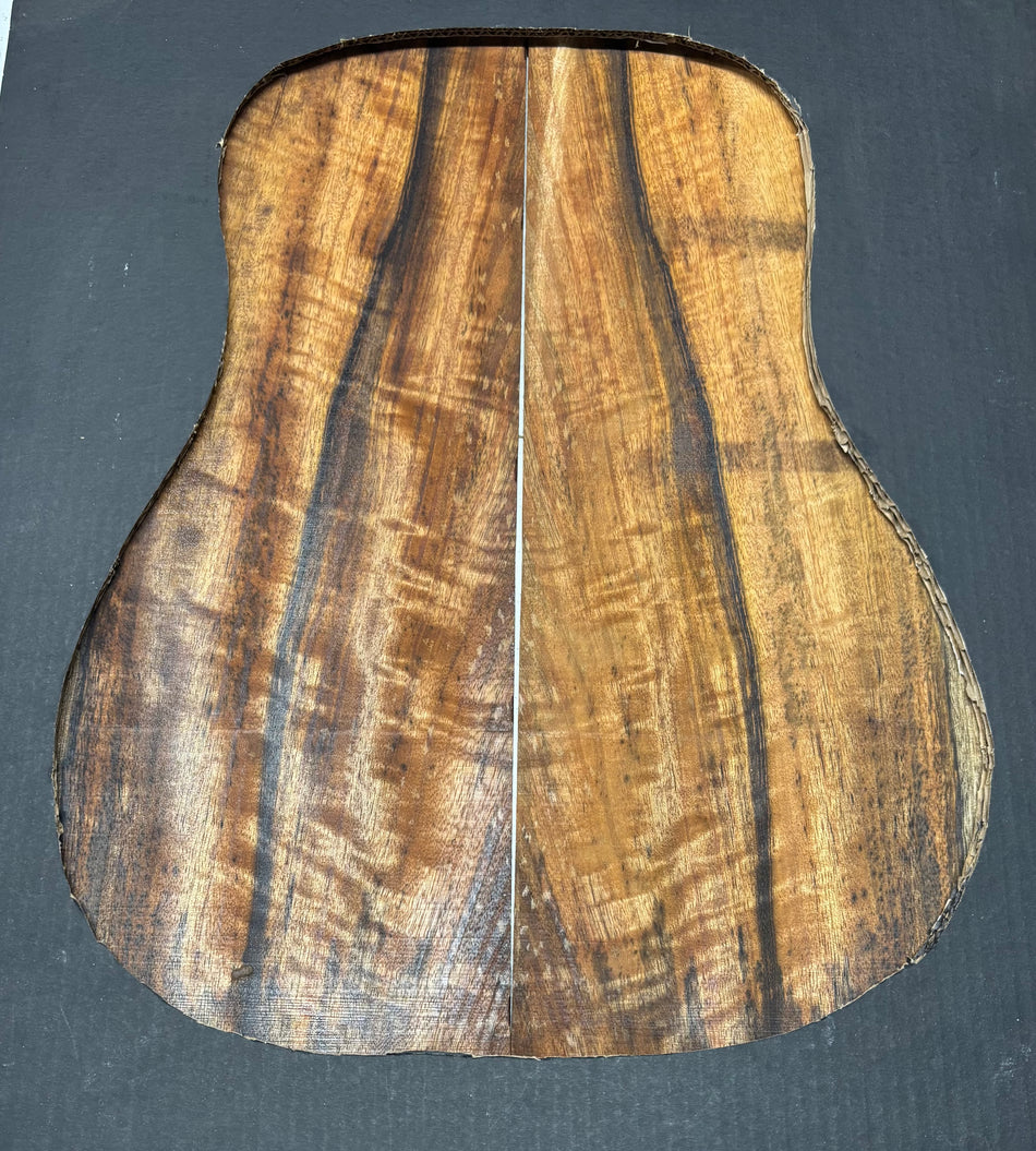 Flame Chocolate Mango Dreadnought Guitar Back Set #214