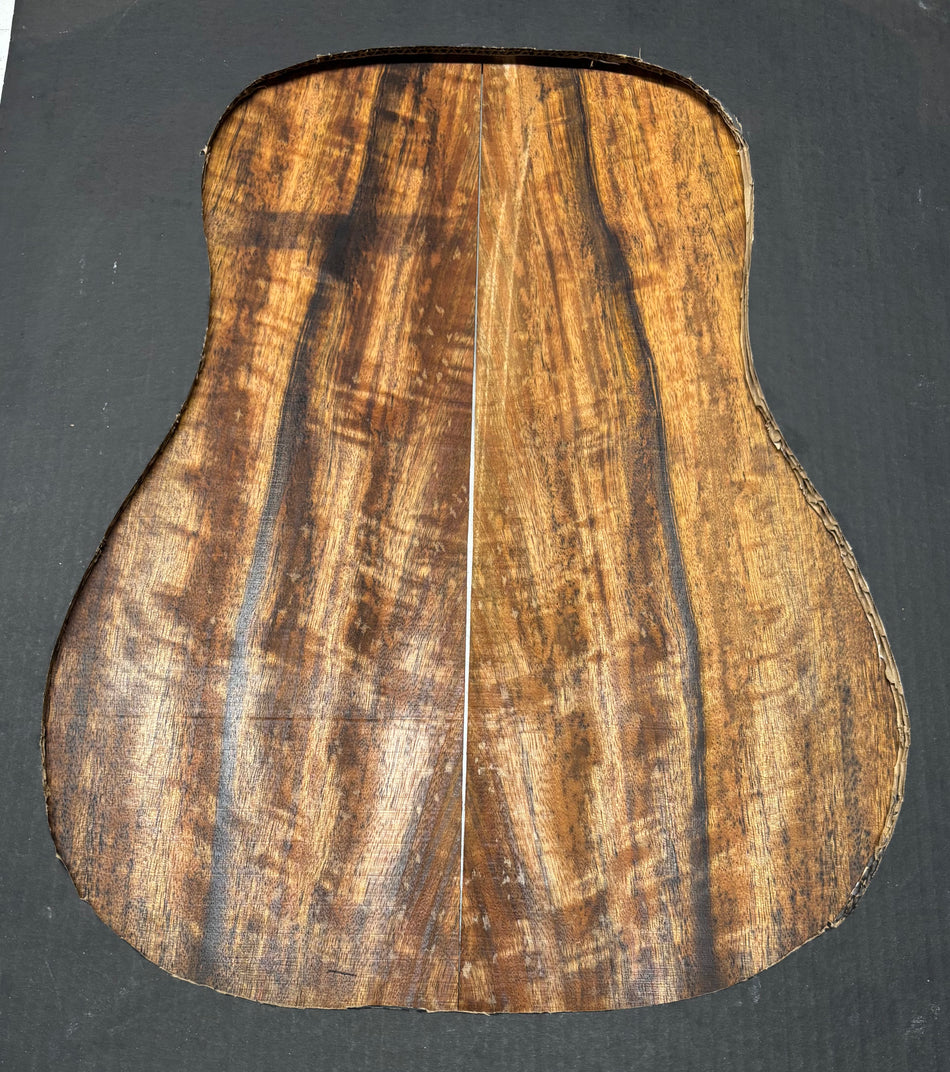 Flame Chocolate Mango Dreadnought Guitar Back Set #215