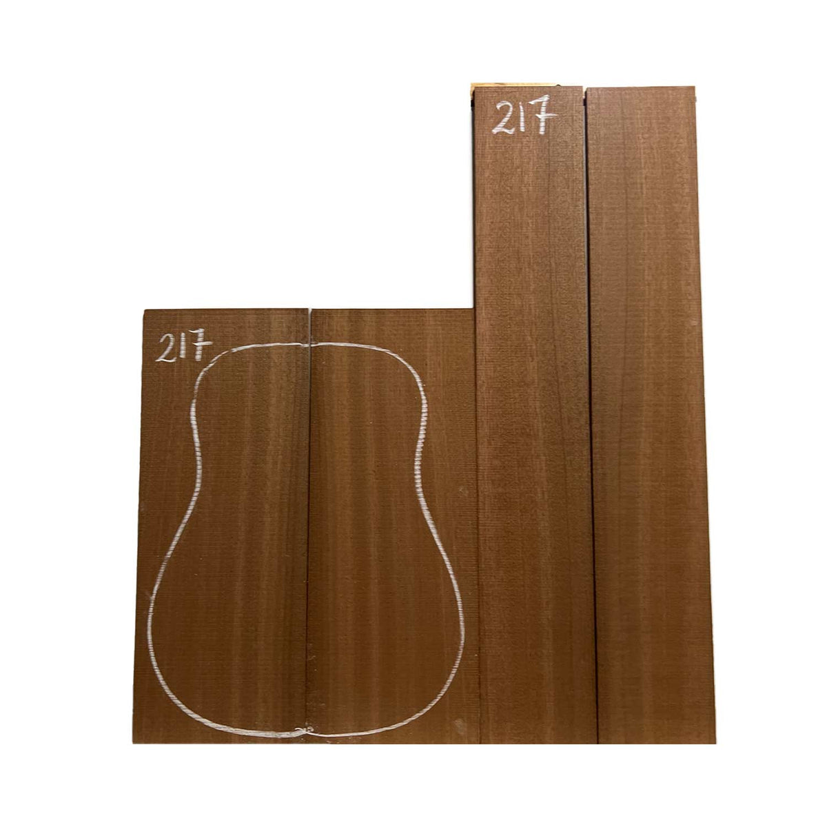 Sapele Dreadnought Guitar Back and Side Set #217 - Exotic Wood Zone Guitar Sets