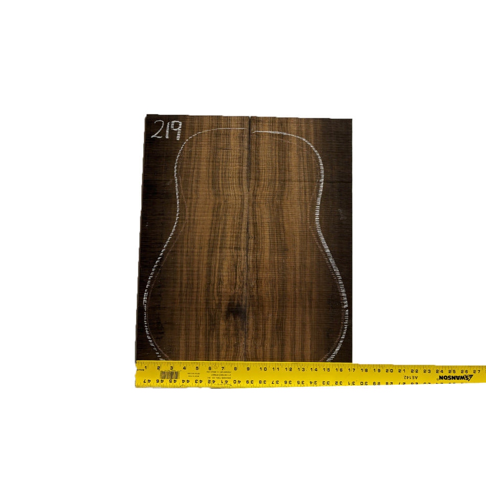 Macassar Ebony Dreadnought Guitar Back & Side Sets #219