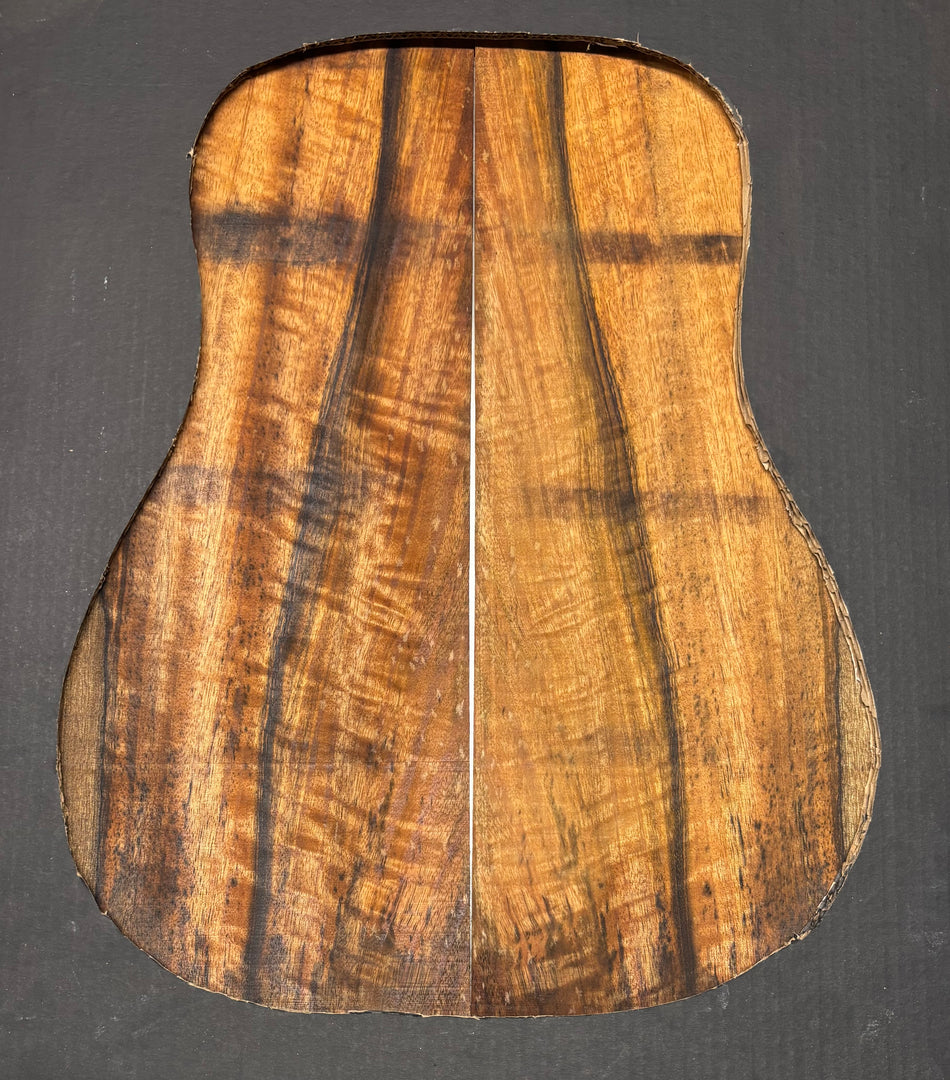 Flame Chocolate Mango Dreadnought Guitar Back Set #219