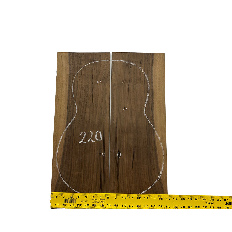 Black Walnut Classical BC Grade Guitar Back and Side Set #220