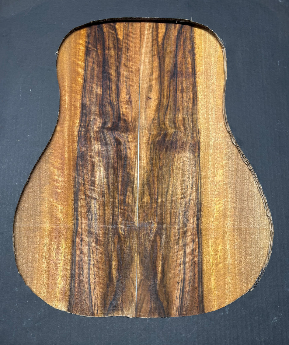 Flame Chocolate Mango Dreadnought Guitar Back Set #220