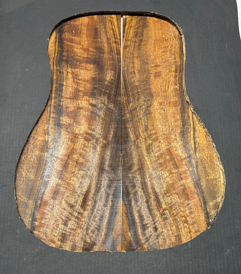 Flame Chocolate Mango Dreadnought Guitar Back Set #223