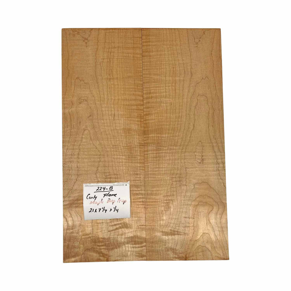 Curly Flame Hard Maple Drop Top 21" x 7-1/4" x 1/4" #224 -B - Exotic Wood Zone 