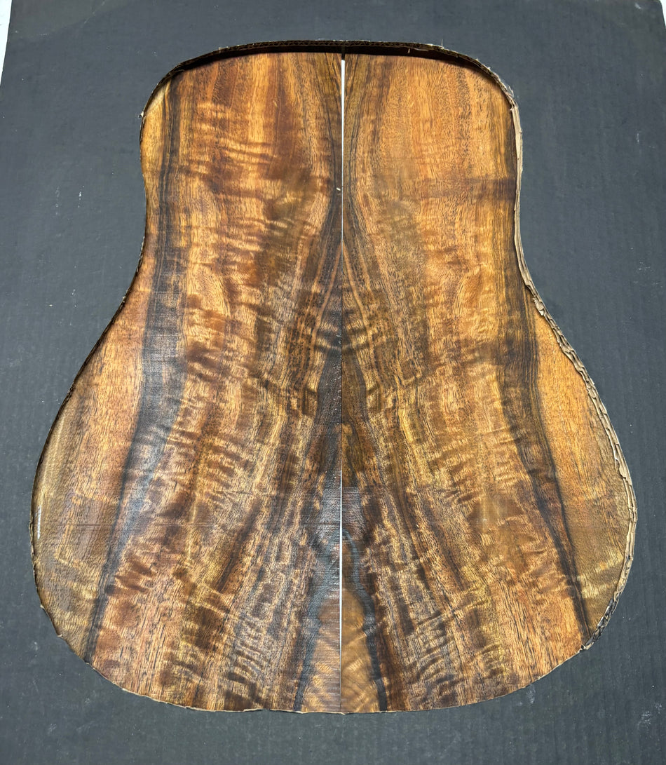 Flame Chocolate Mango Dreadnought Guitar Back Set #224