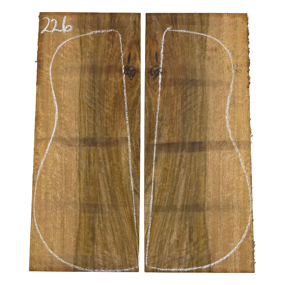 Flame Chocolate Mango Dreadnought Guitar Back Set #226 - Exotic Wood Zone