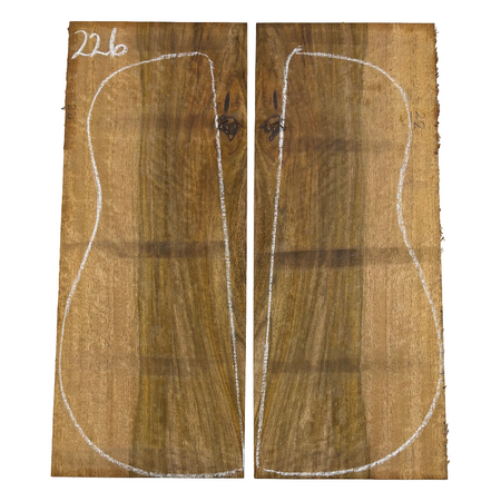 Flame Chocolate Mango Dreadnought Guitar Back Set #226 - Exotic Wood Zone