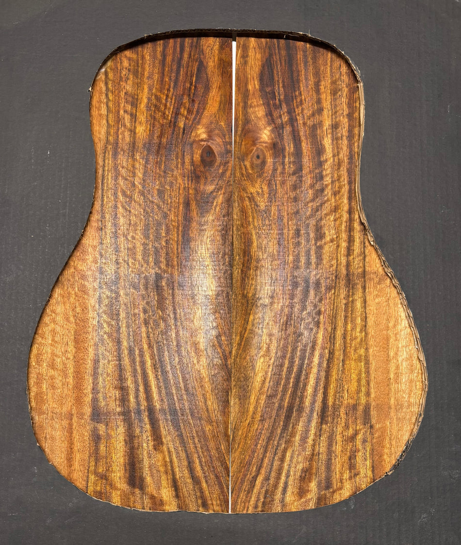 Flame Chocolate Mango Dreadnought Guitar Back Set #228