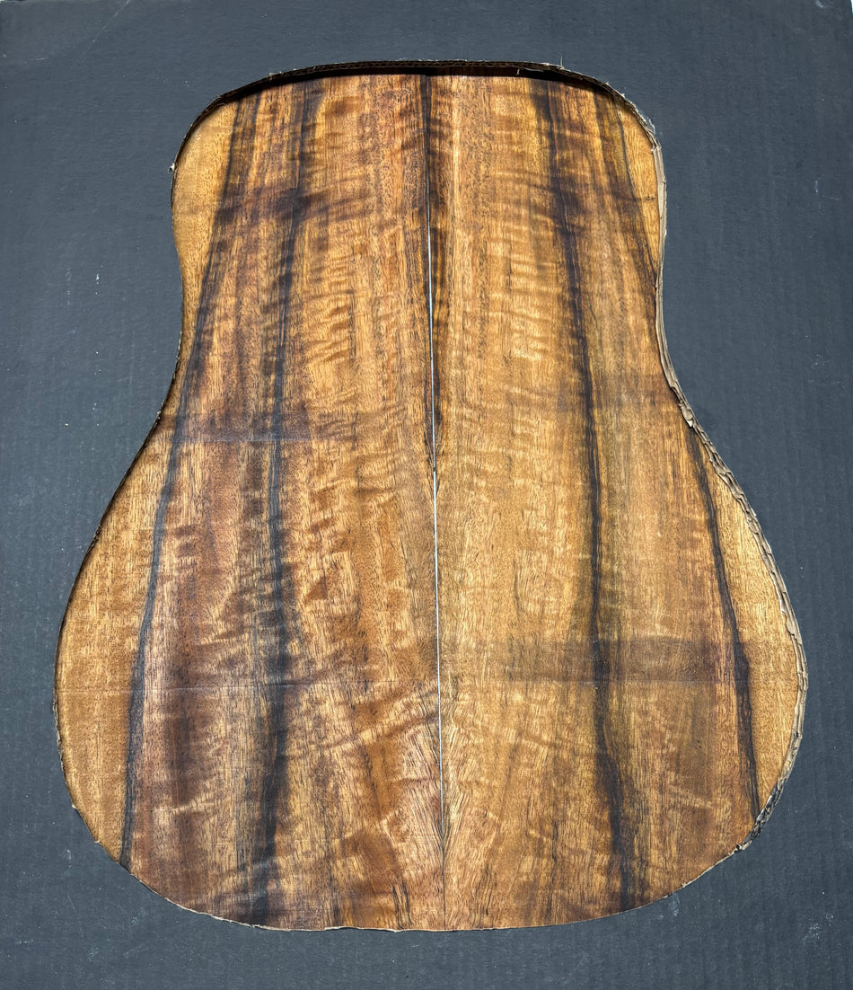 Flame Chocolate Mango Dreadnought Guitar Back Set #229