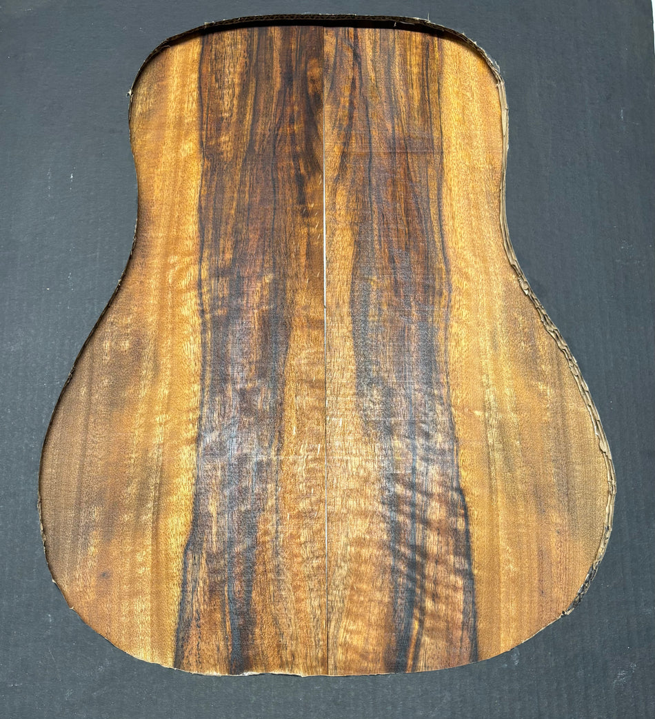 Flame Chocolate Mango Dreadnought Guitar Back Set #235